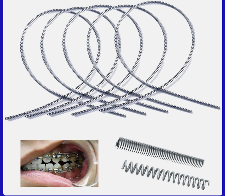 Dental Orthodontic Open Coil Spring 2Pcs NITI Elastic Springs 0.010/0.012*180mm